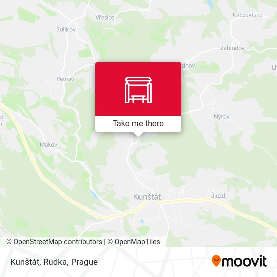 Kunštát, Rudka map