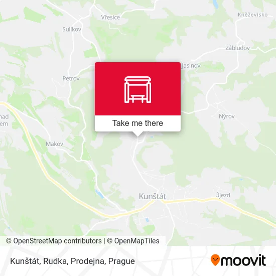 Карта Kunštát, Rudka, Prodejna