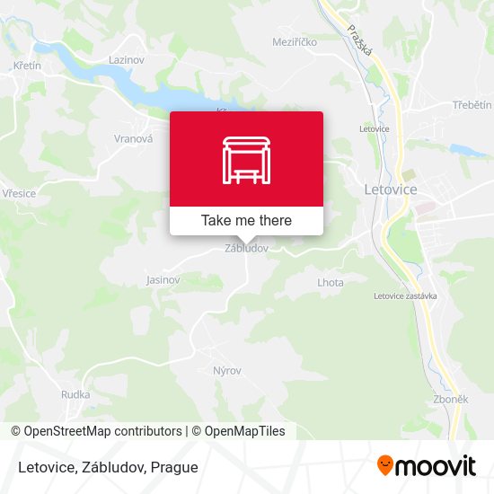 Карта Letovice, Zábludov
