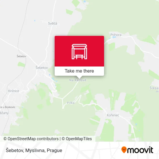 Карта Šebetov, Myslivna