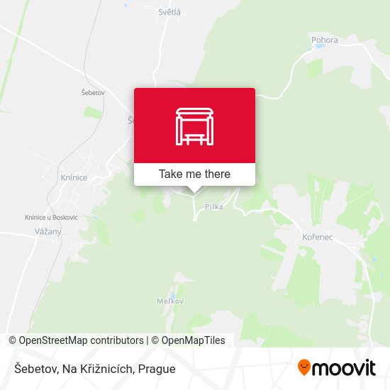 Šebetov, Na Křižnicích map