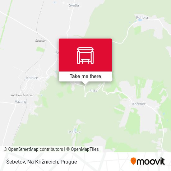 Šebetov, Na Křižnicích map