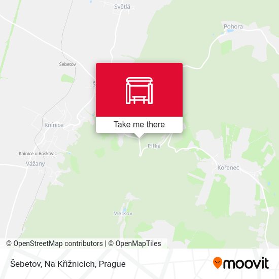 Šebetov, Na Křižnicích map