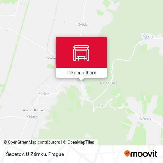 Šebetov, U Zámku map