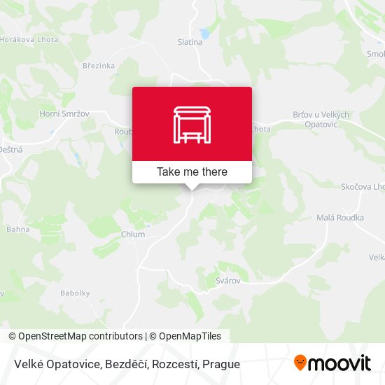 Velké Opatovice, Bezděčí, Rozcestí map
