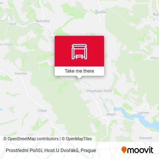 Prostřední Poříčí, Host.U Dvořáků map