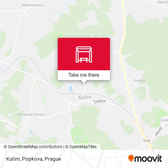 Kuřim, Popkova map