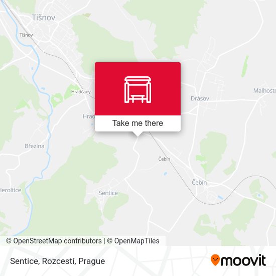 Sentice, Rozcestí map