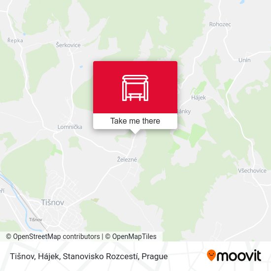 Tišnov, Hájek, Stanovisko Rozcestí map