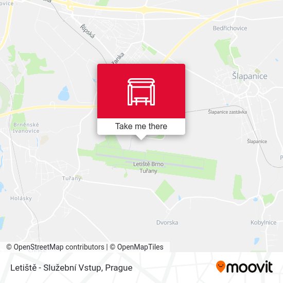 Letiště - Služební Vstup map