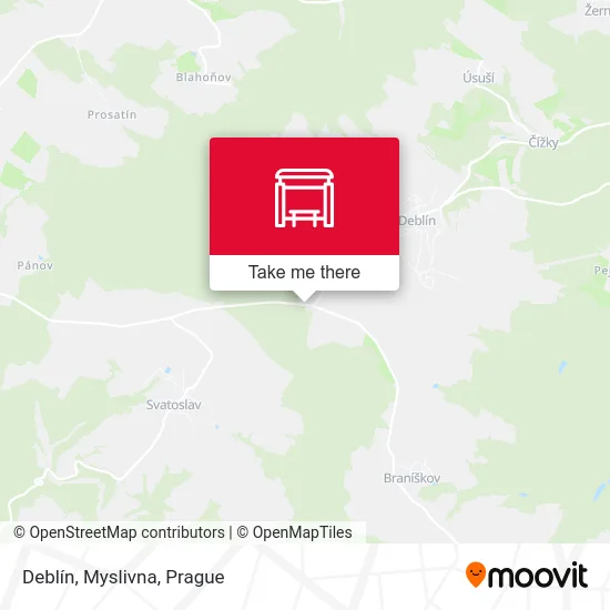 Карта Deblín, Myslivna