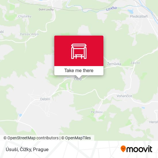 Úsuší, Čížky map