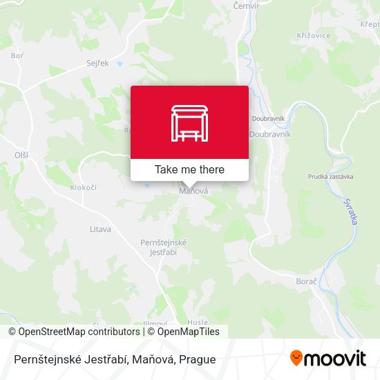 Pernštejnské Jestřabí, Maňová map