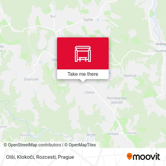 Olší, Klokočí, Rozcestí map