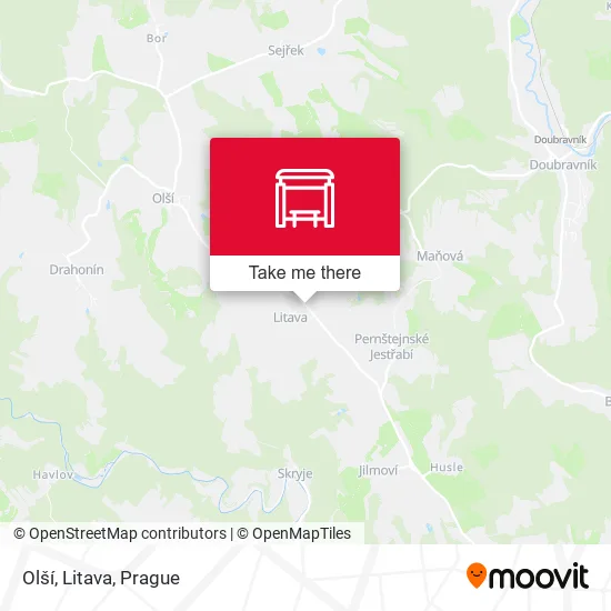 Карта Olší, Litava