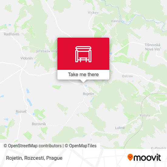Rojetín, Rozcestí map