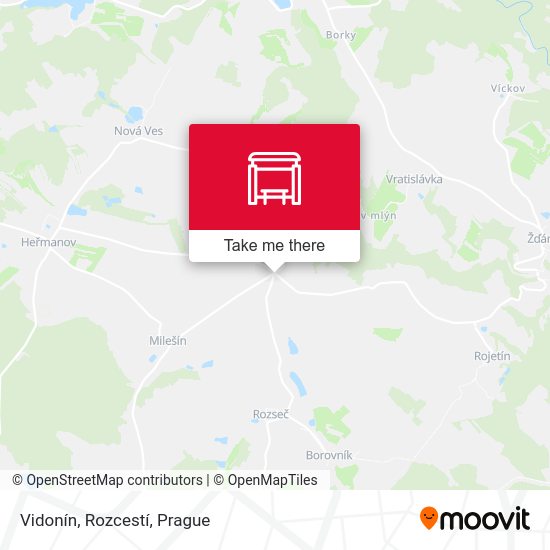 Vidonín, Rozcestí map