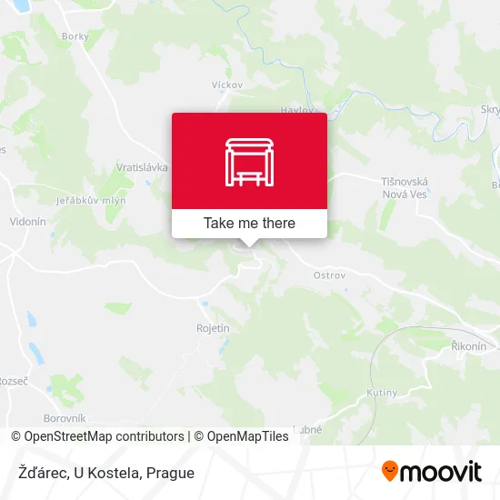 Карта Žďárec, U Kostela