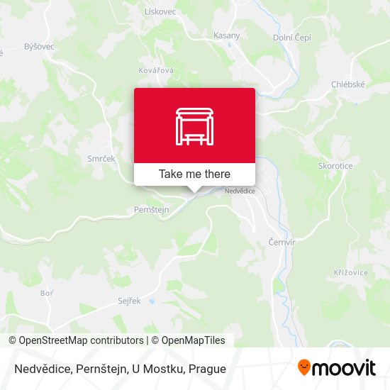 Nedvědice, Pernštejn, U Mostku map