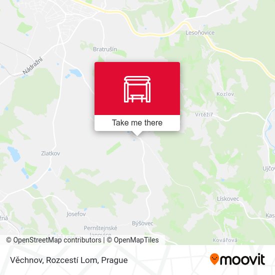 Věchnov, Rozcestí Lom map