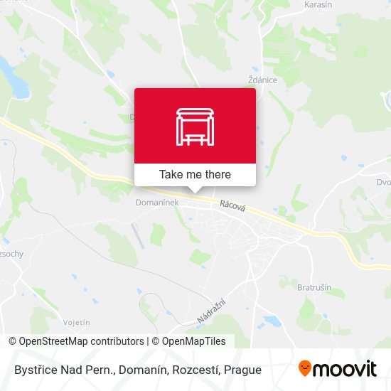 Bystřice Nad Pern., Domanín, Rozcestí map