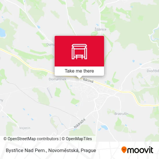 Карта Bystřice Nad Pern., Novoměstská