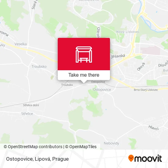 Карта Ostopovice, Lipová