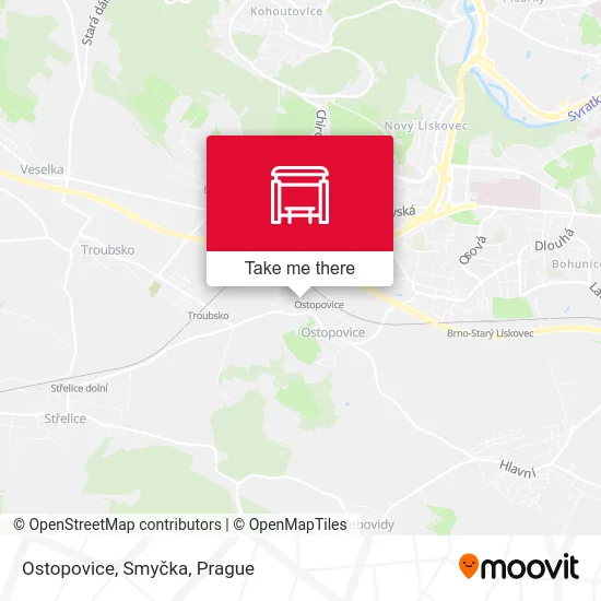 Карта Ostopovice, Smyčka