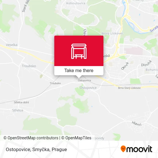 Карта Ostopovice, Smyčka