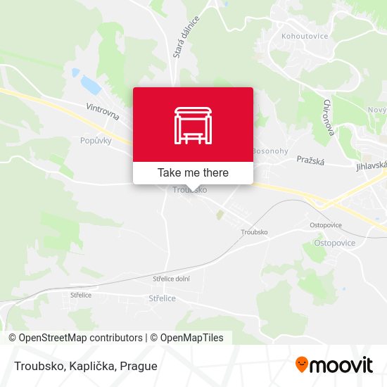 Troubsko, Kaplička map