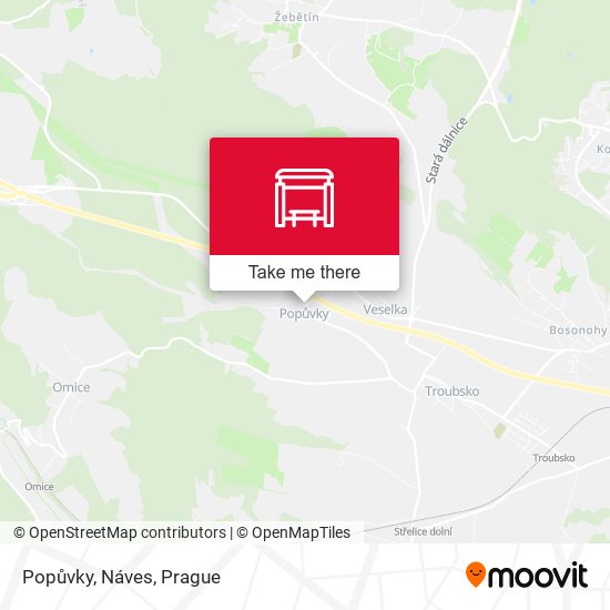 Popůvky, Náves map