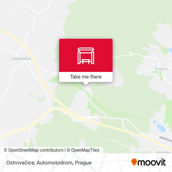 Ostrovačice, Automotodrom map