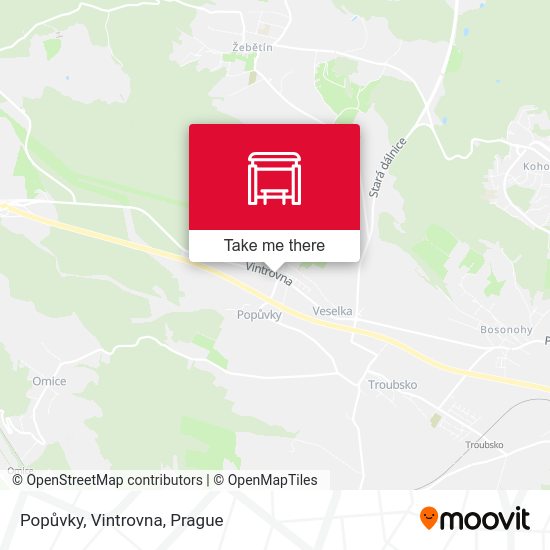 Popůvky, Vintrovna map