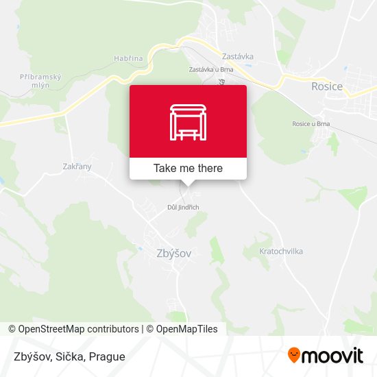 Zbýšov, Sička map