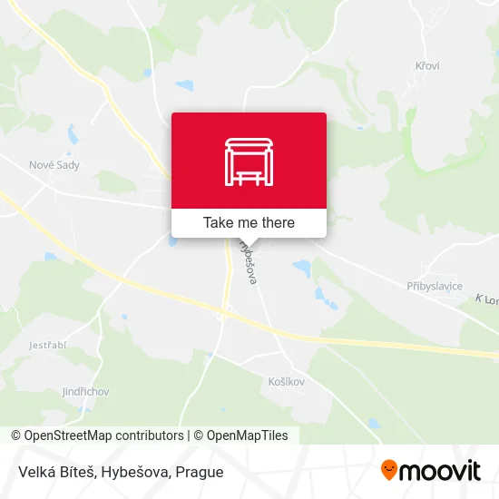 Карта Velká Bíteš, Hybešova