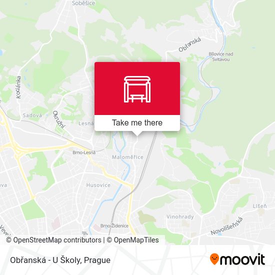 Obřanská - U Školy map