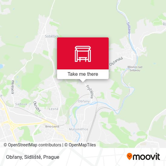 Obřany, Sídliště map