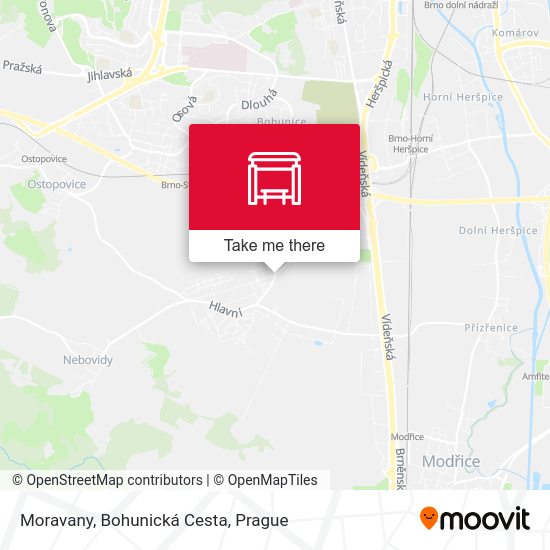 Карта Moravany, Bohunická Cesta