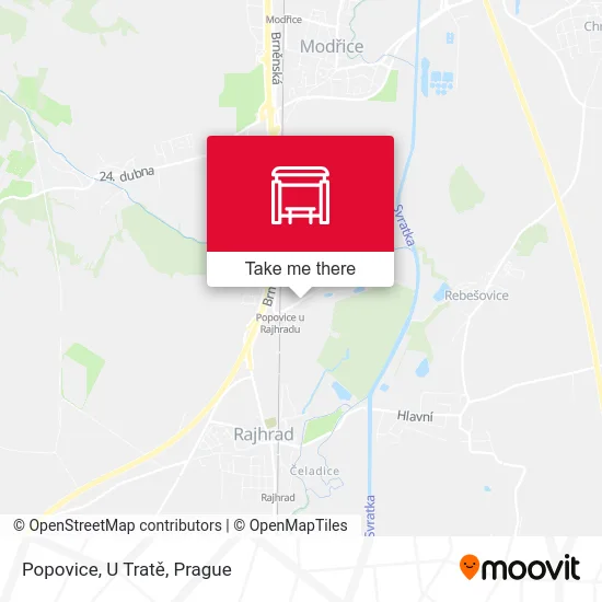 Карта Popovice, U Tratě