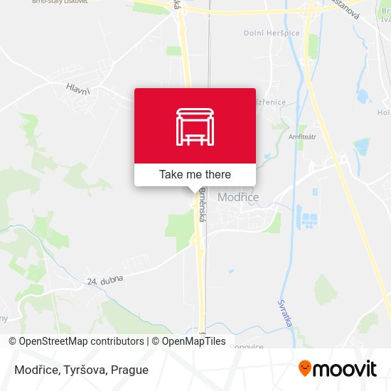 Modřice, Tyršova map