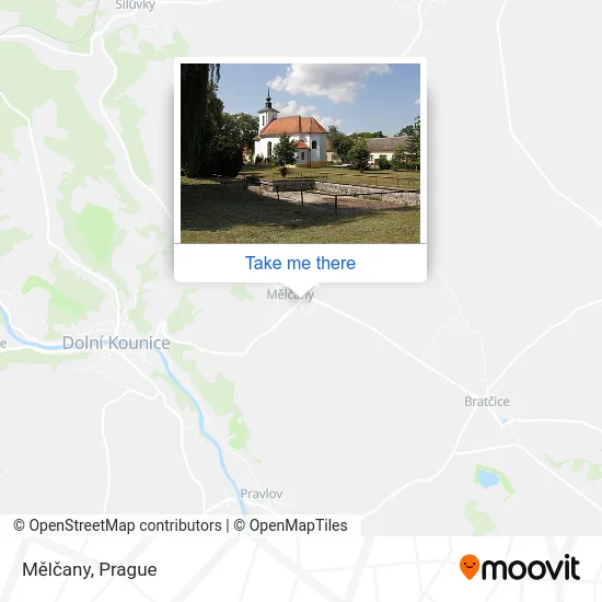 Карта Mělčany