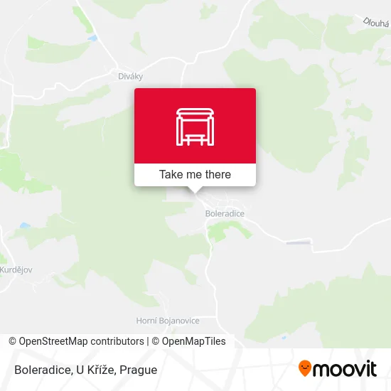 Карта Boleradice, U Kříže