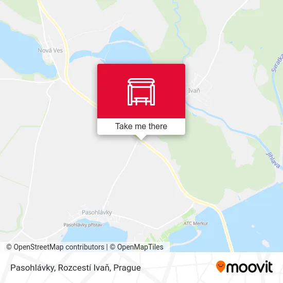 Карта Pasohlávky, Rozcestí Ivaň