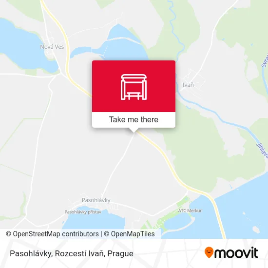 Карта Pasohlávky, Rozcestí Ivaň