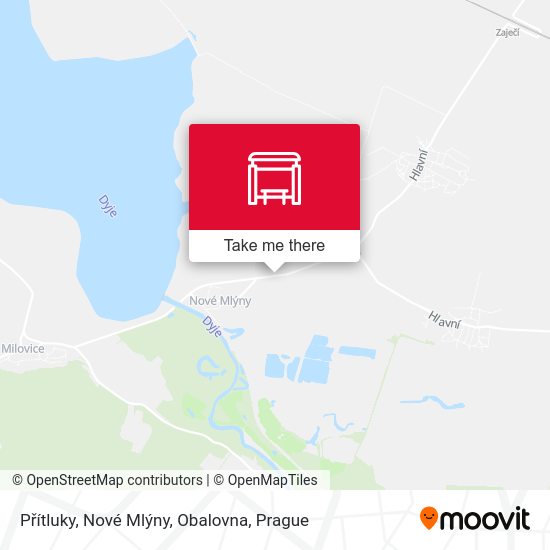 Přítluky, Nové Mlýny, Obalovna map