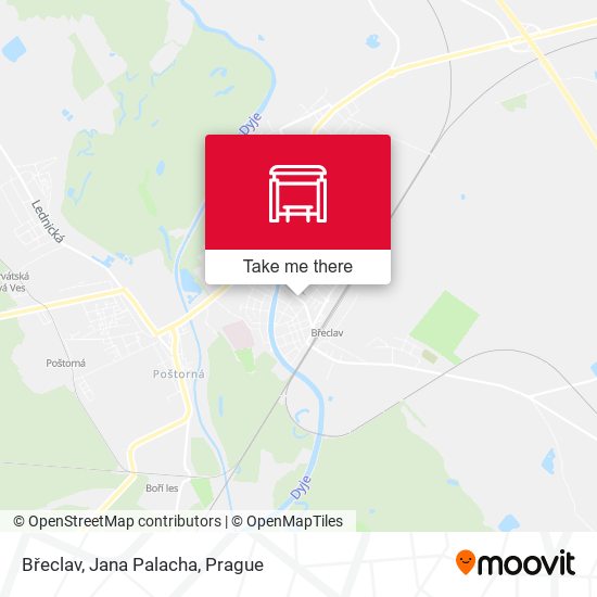 Břeclav, Jana Palacha map