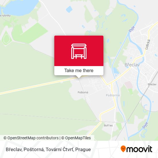 Břeclav, Poštorná, Tovární Čtvrť map