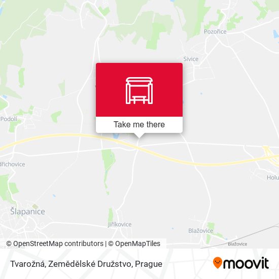 Tvarožná, Zemědělské Družstvo map