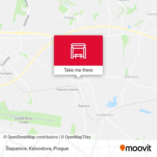 Šlapanice, Kalvodova map