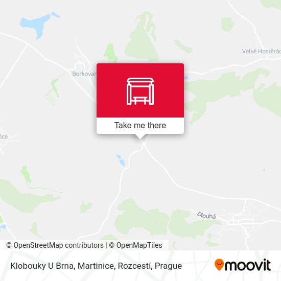 Klobouky U Brna, Martinice, Rozcestí map